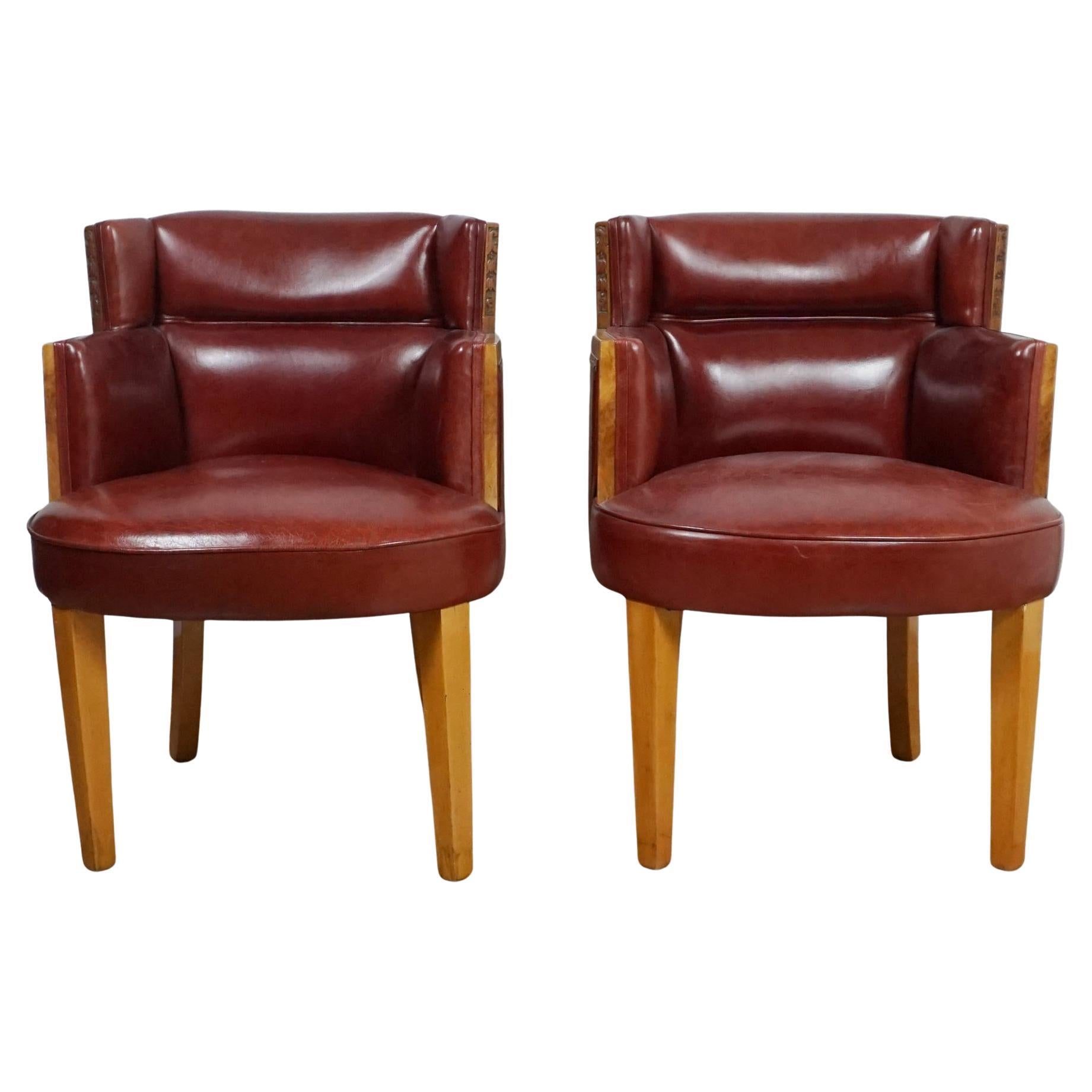 A Pair of Art Deco Armchairs by Harry 
Lou Epstein