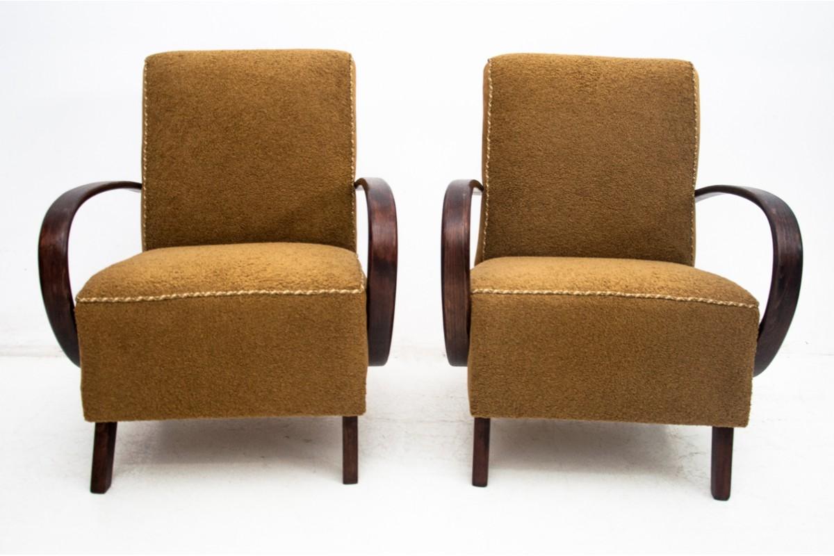 Tchèque Une paire de fauteuils Art déco de J. Halabala des années 1930, République tchèque. en vente