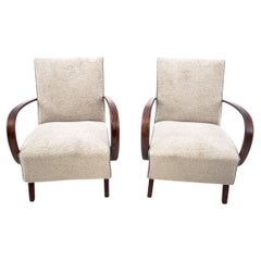 Vintage A pair of Art Deco armchairs, Czechoslovakia, 1930s, designed by J. Halabala. 