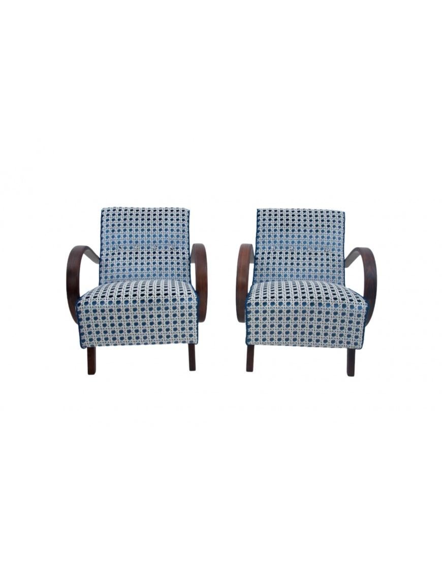 Art Déco A pair of Art Deco armchairs from the 1930s. Armchairs designed by J. Halabala. in vendita