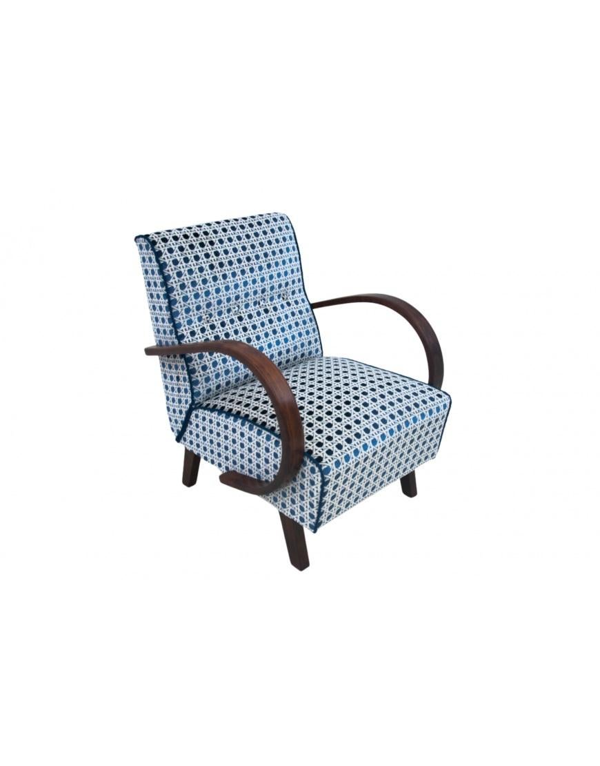 A pair of Art Deco armchairs from the 1930s. Armchairs designed by J. Halabala. In condizioni buone in vendita a Chorzów, PL
