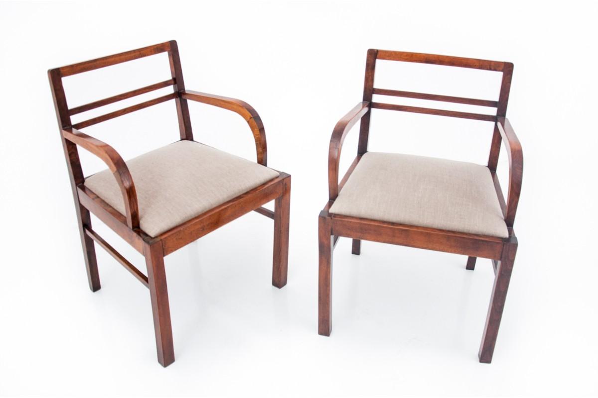 A pair of Art Deco armchairs, Poland, 1930s. For Sale 5