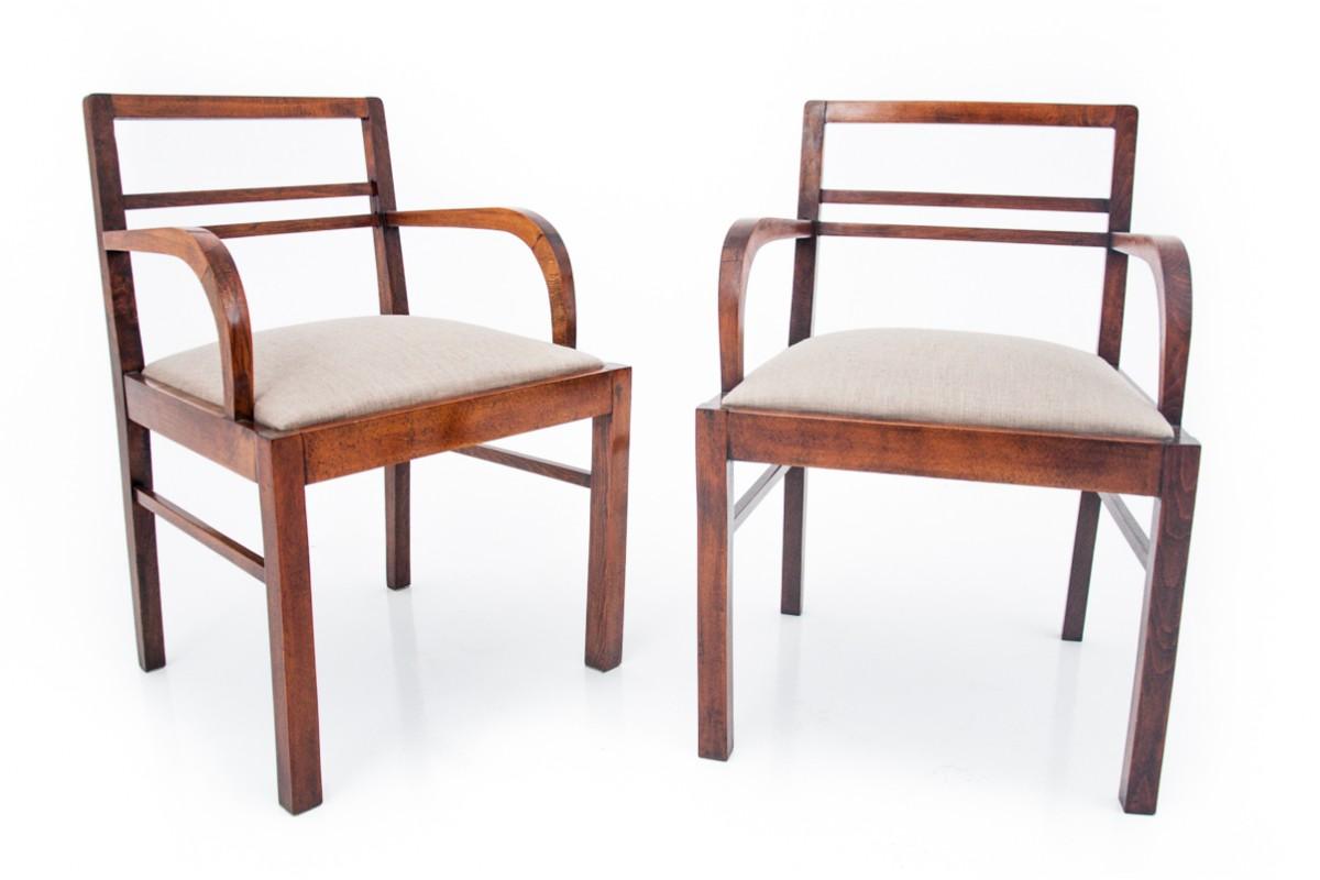 A pair of Art Deco armchairs, Poland, 1930s. For Sale 6
