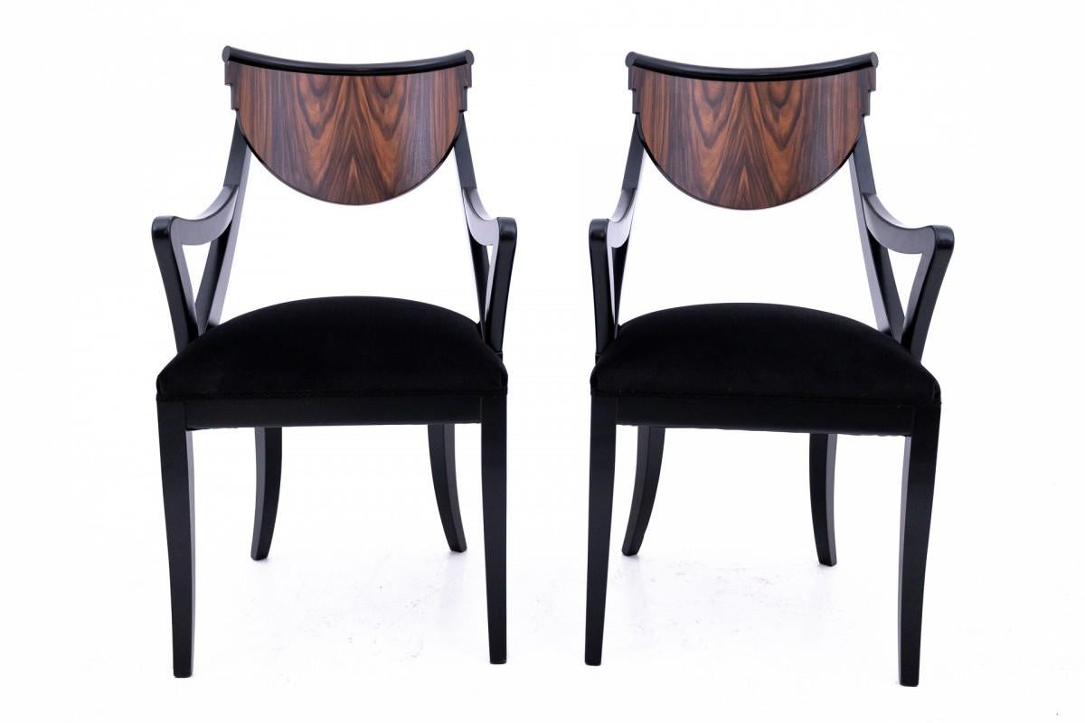 A pair of Art Deco armchairs, Poland, 1950s. After renovation. For Sale 4
