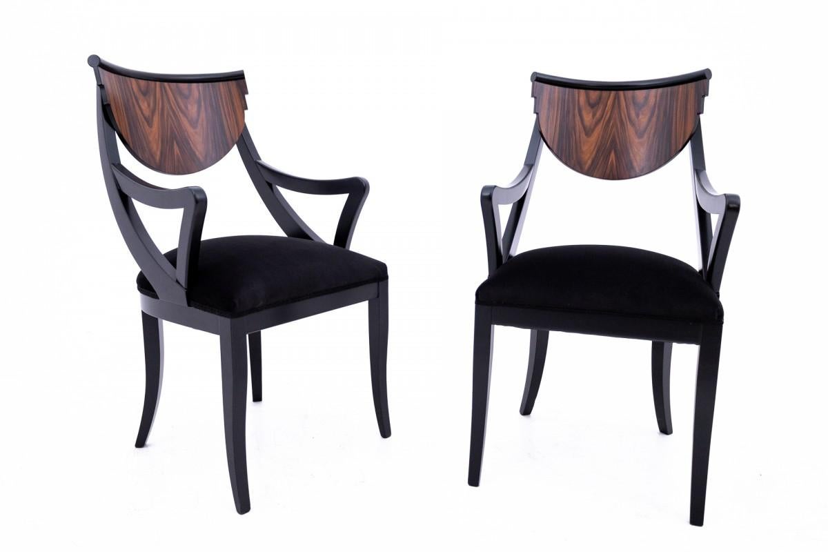 A pair of Art Deco armchairs, Poland, 1950s. After renovation. For Sale 6