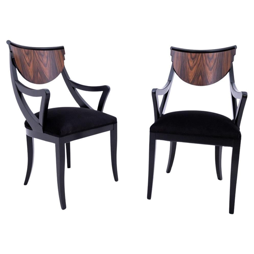 A pair of Art Deco armchairs, Poland, 1950s. After renovation. For Sale