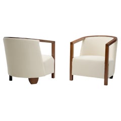 Pareja de Sillones Art Decó de Madera Teñida, Europa ca. 1930