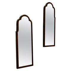 A Pair of Art Deco Asymmetric Walnut Mirrors  A Quirky Pair