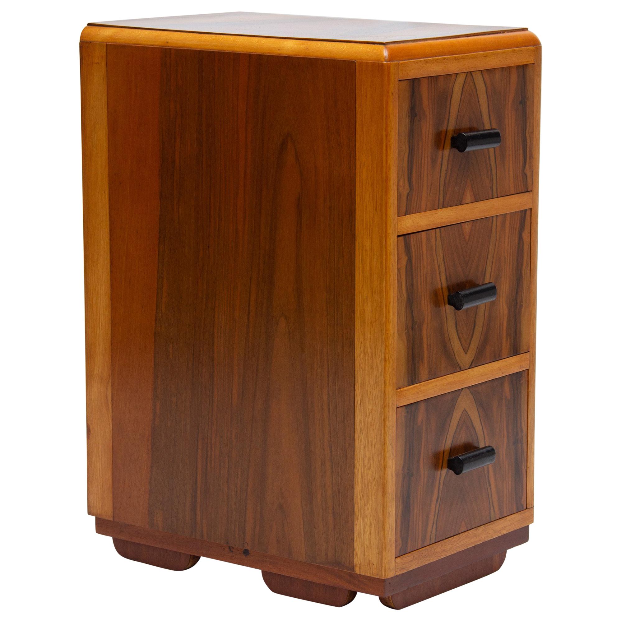 British Pair of Art Deco Bedside Cabinets