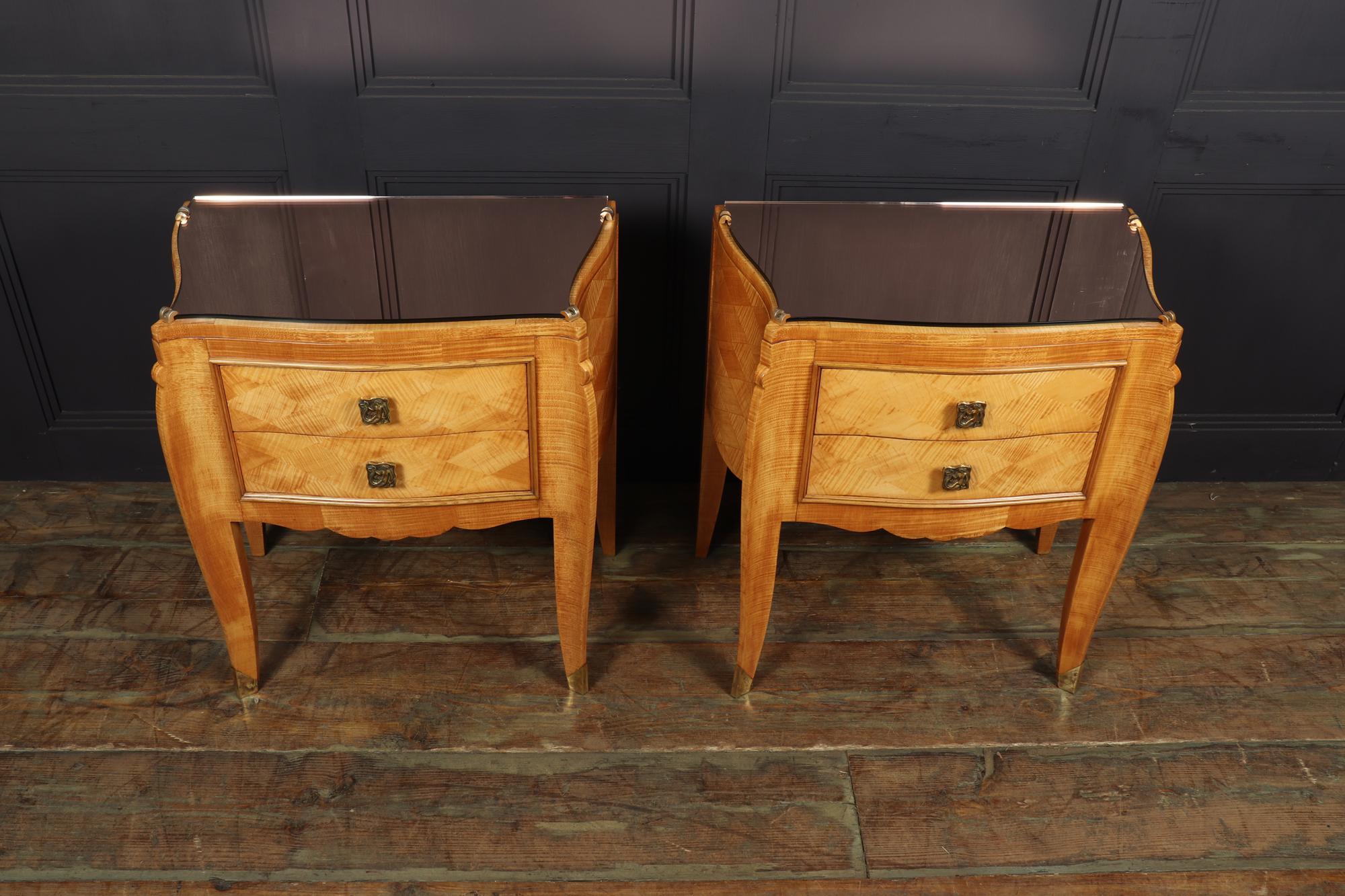 Mid-20th Century Pair of Art Deco Bedside Chests by Jules Leleu