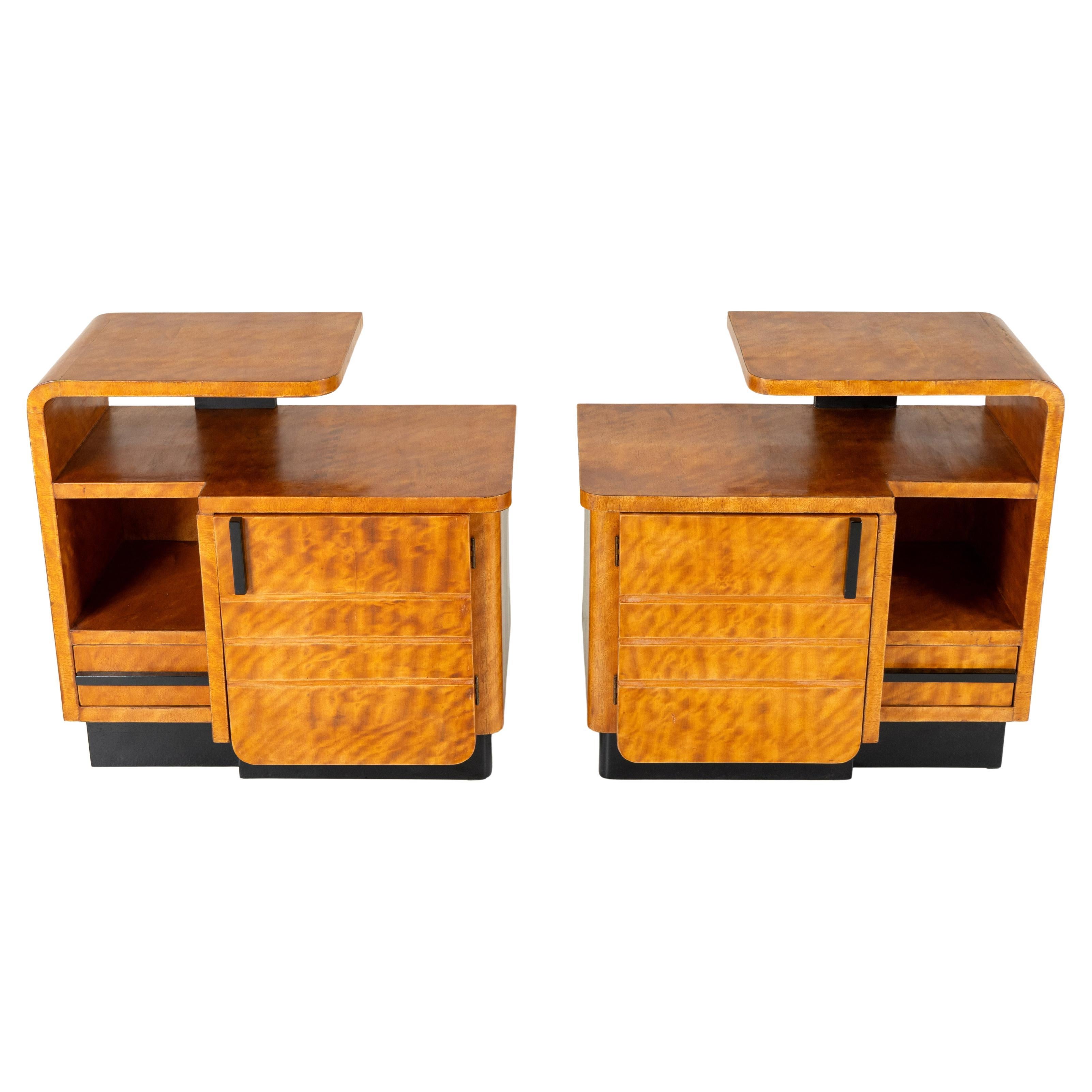 A Pair of Art Deco Bedside Chests For Sale