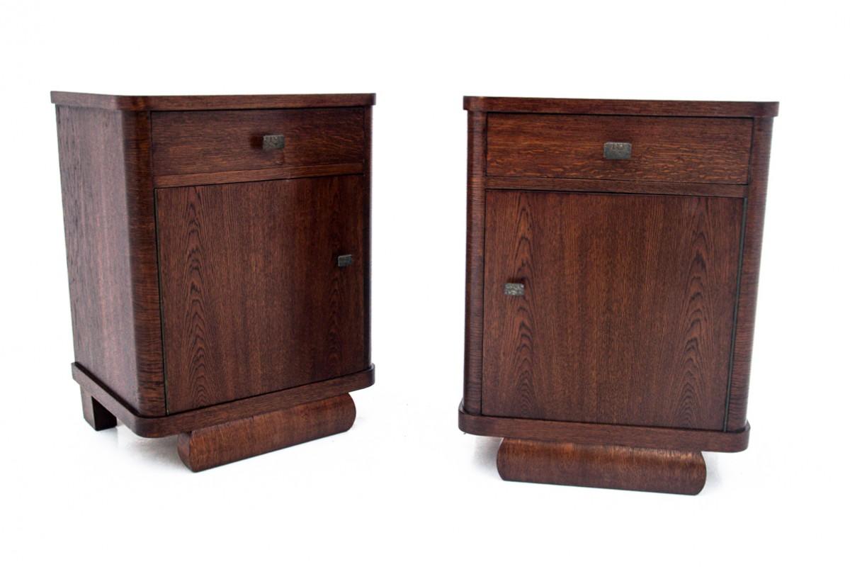 A pair of Art Deco bedside tables, Poland, 1950s. After renovation For Sale 8