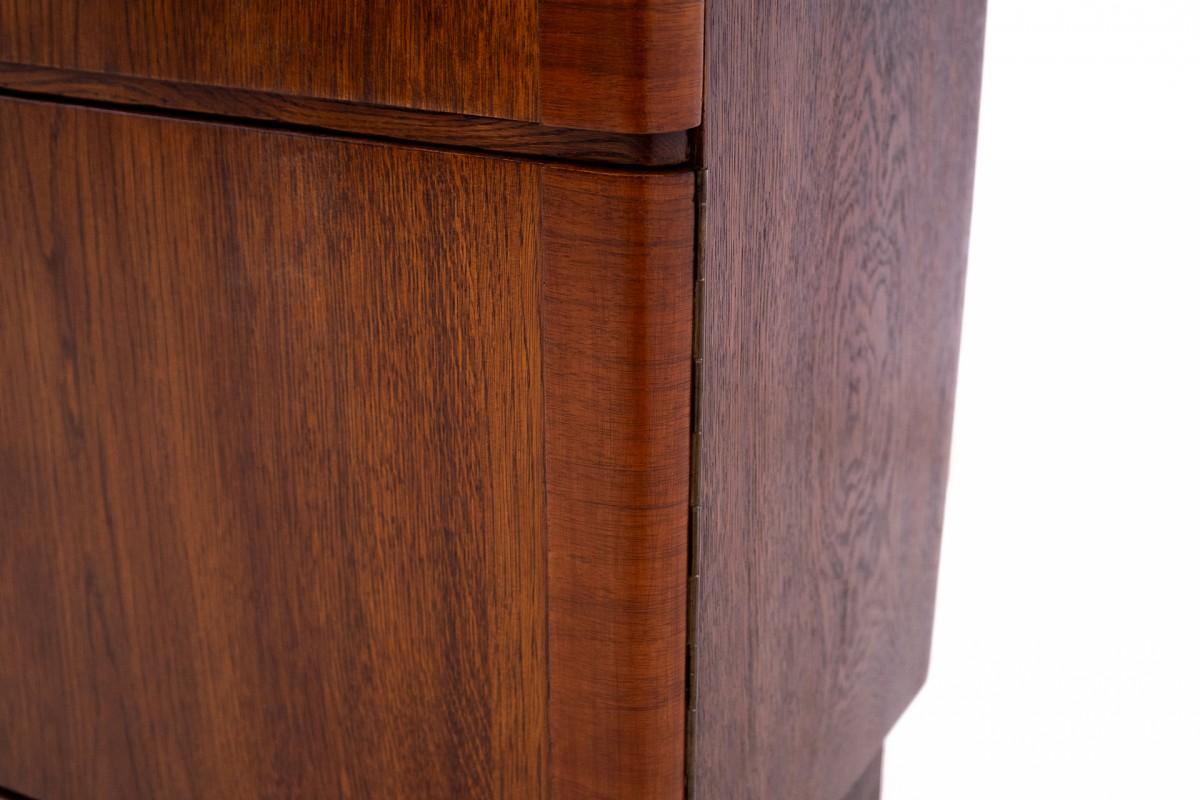 Polish A pair of Art Deco bedside tables, Poland, 1950s. After renovation