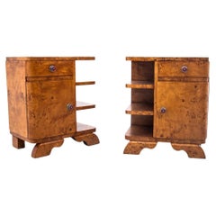 Pair of Art Deco Bedside Tables, Poland, 1950s, After Renovation