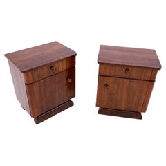A pair of Art Deco bedside tables, Poland, 1950s. After renovation
