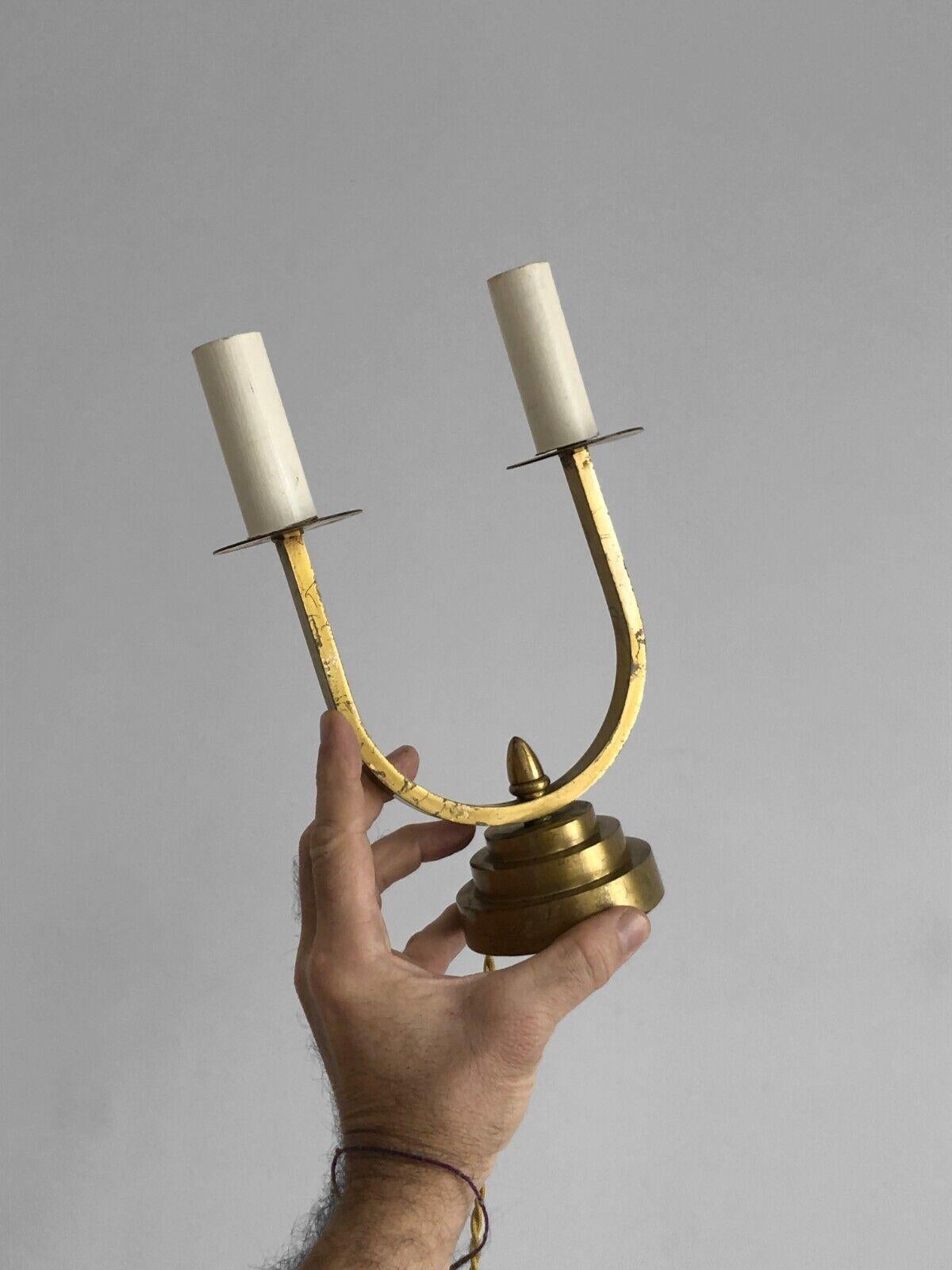 Pareja de LÁMPARAS ART DECO de bronce de estilo MAISON JANSEN, Francia 1970 en venta 5
