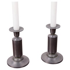 A Pair of Art Deco candle sticks by Just Andersen, model 1424, Denmark, 1930s