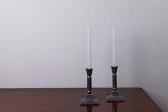A Pair of Art Deco candle sticks by Just Andersen, model D54, Denmark, 1930s