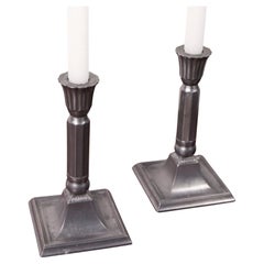 A Pair of Art Deco candle sticks by Just Andersen, model D54, Denmark, 1930s