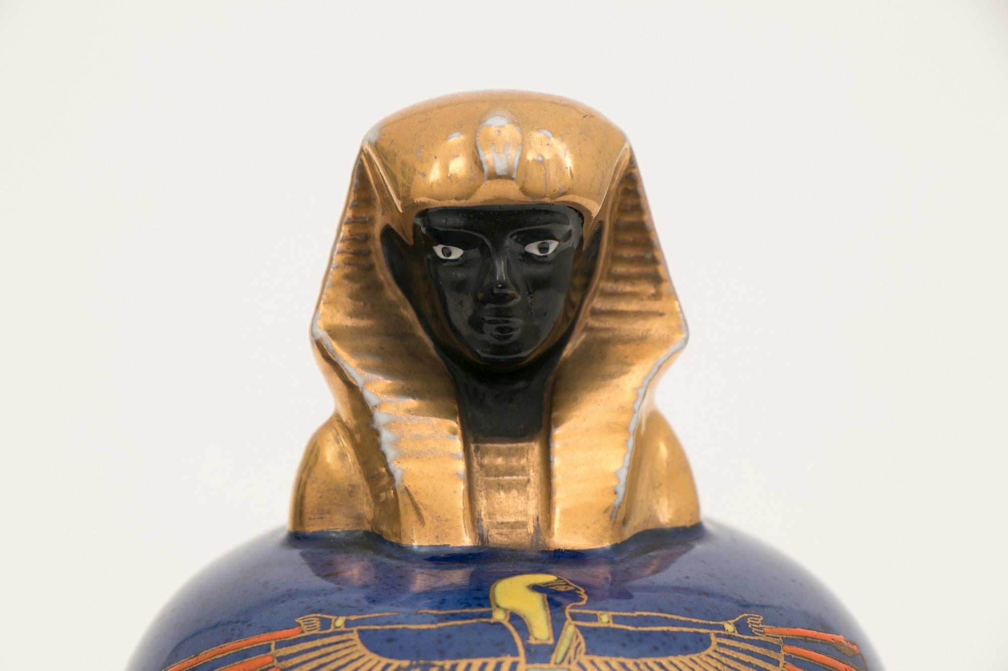 20th Century Pair of Art Deco Carltonware Temple Jars with Tutankhamun Design For Sale