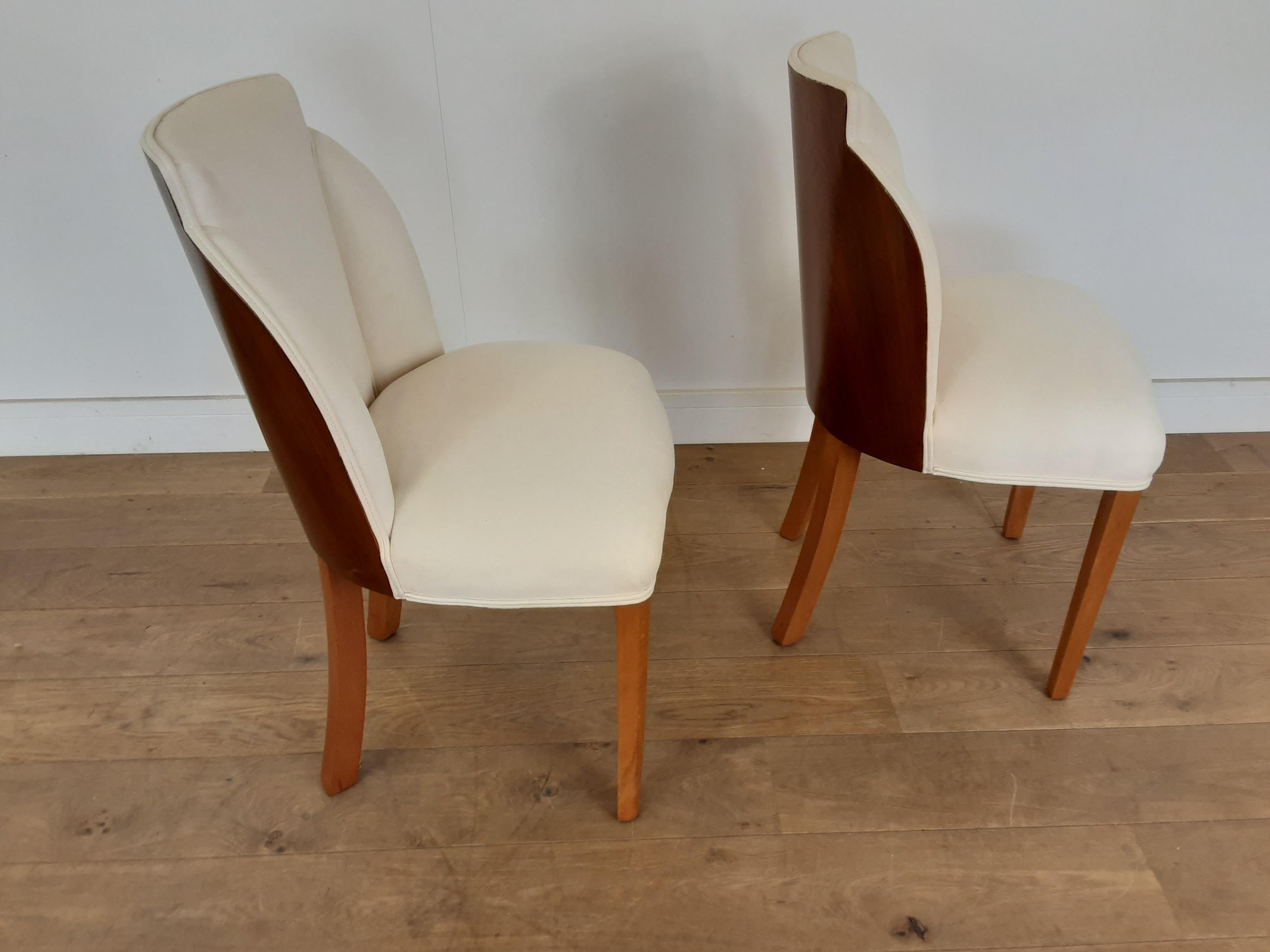Pair of Art Deco Cloud Back Chairs in Walnut by Epstein, circa 1930 In Good Condition For Sale In London, GB