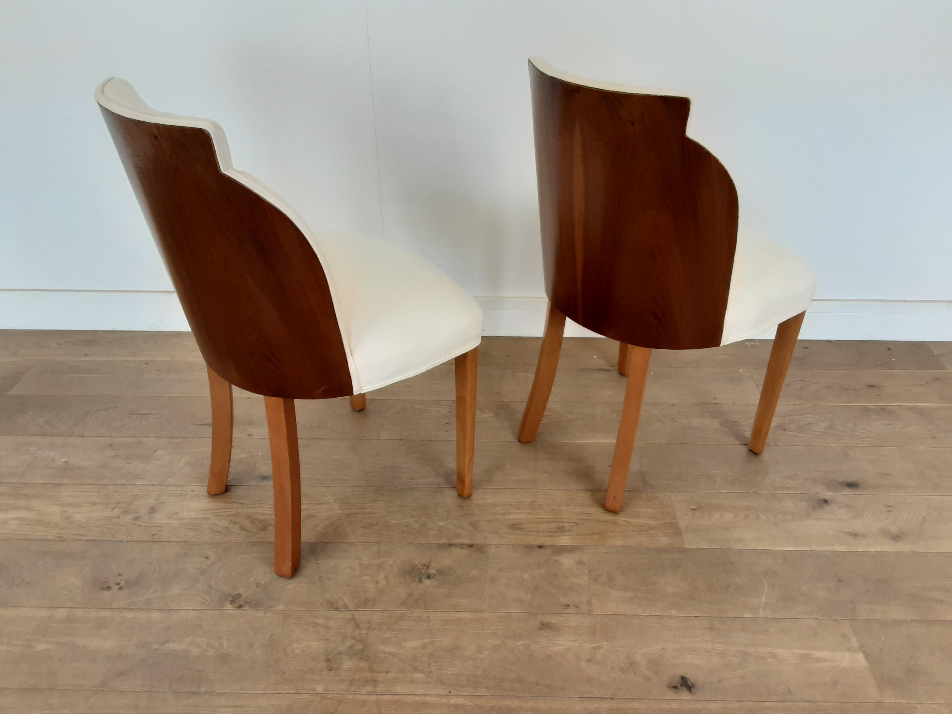 Pair of Art Deco Cloud Back Chairs in Walnut by Epstein, circa 1930 For Sale 1