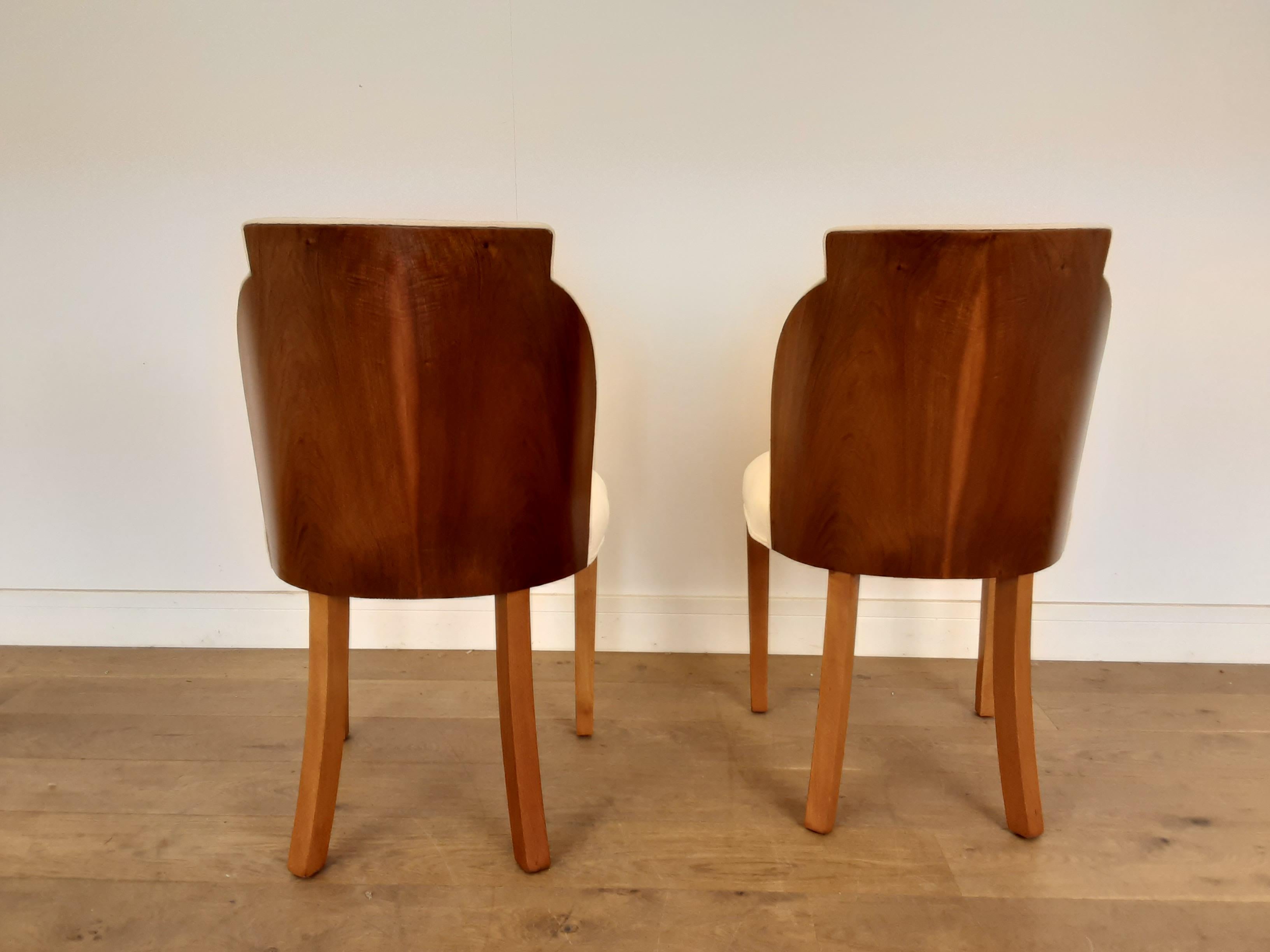 Pair of Art Deco Cloud Back Chairs in Walnut by Epstein, circa 1930 For Sale 2