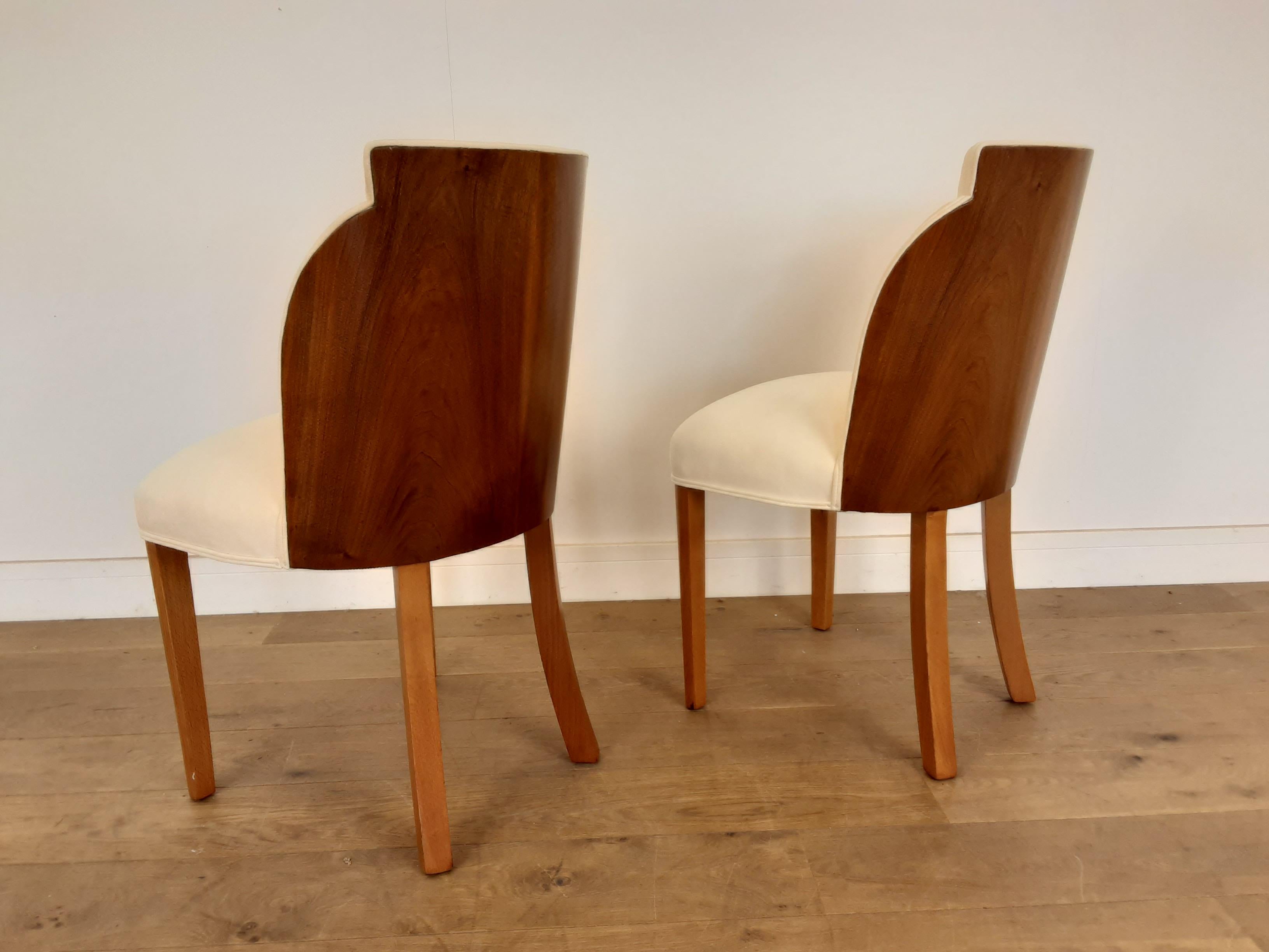Pair of Art Deco Cloud Back Chairs in Walnut by Epstein, circa 1930 For Sale 3