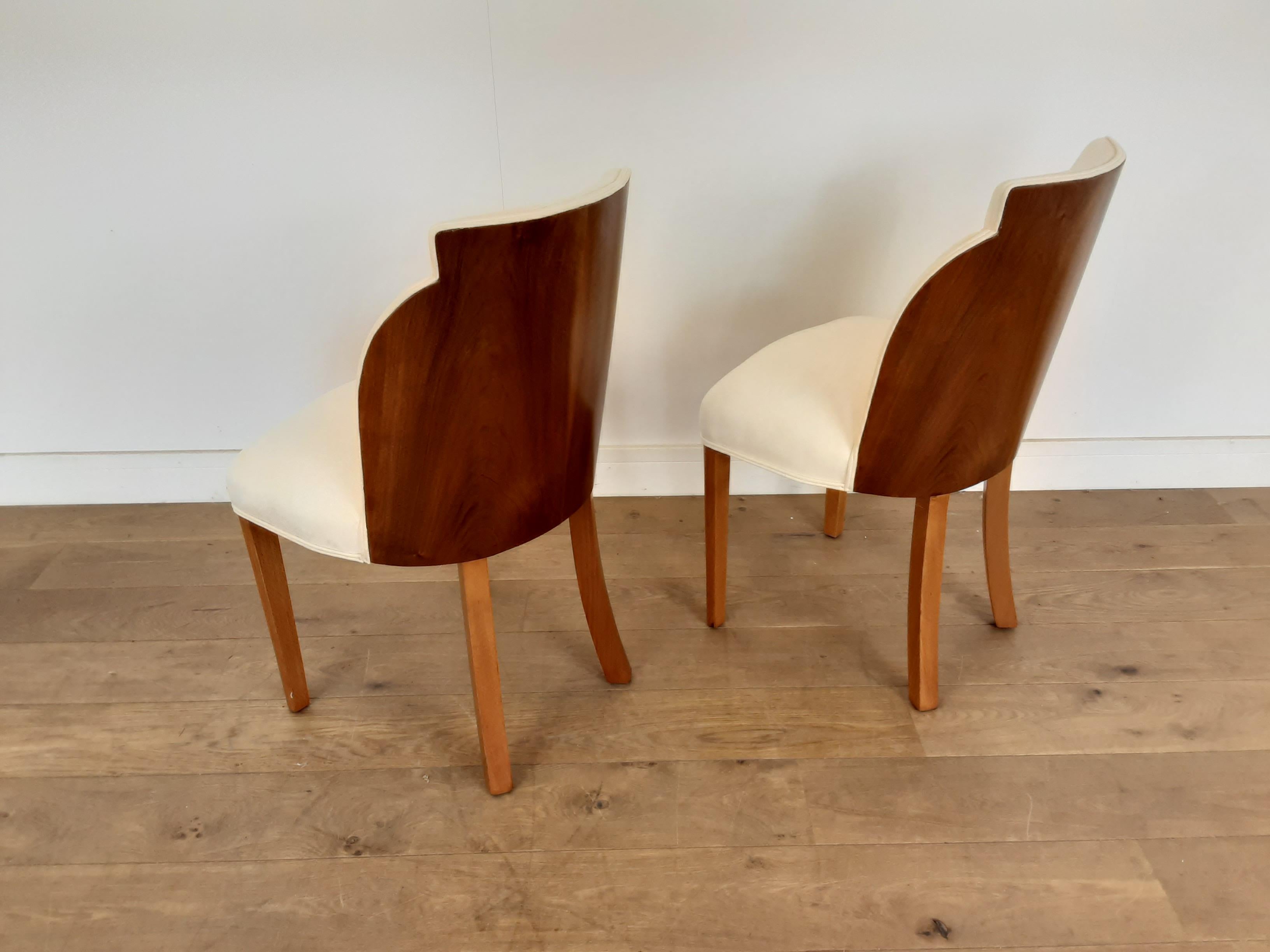 Pair of Art Deco Cloud Back Chairs in Walnut by Epstein, circa 1930 For Sale 4