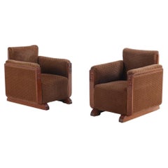 Paire de fauteuils club Art déco, vers 1930.