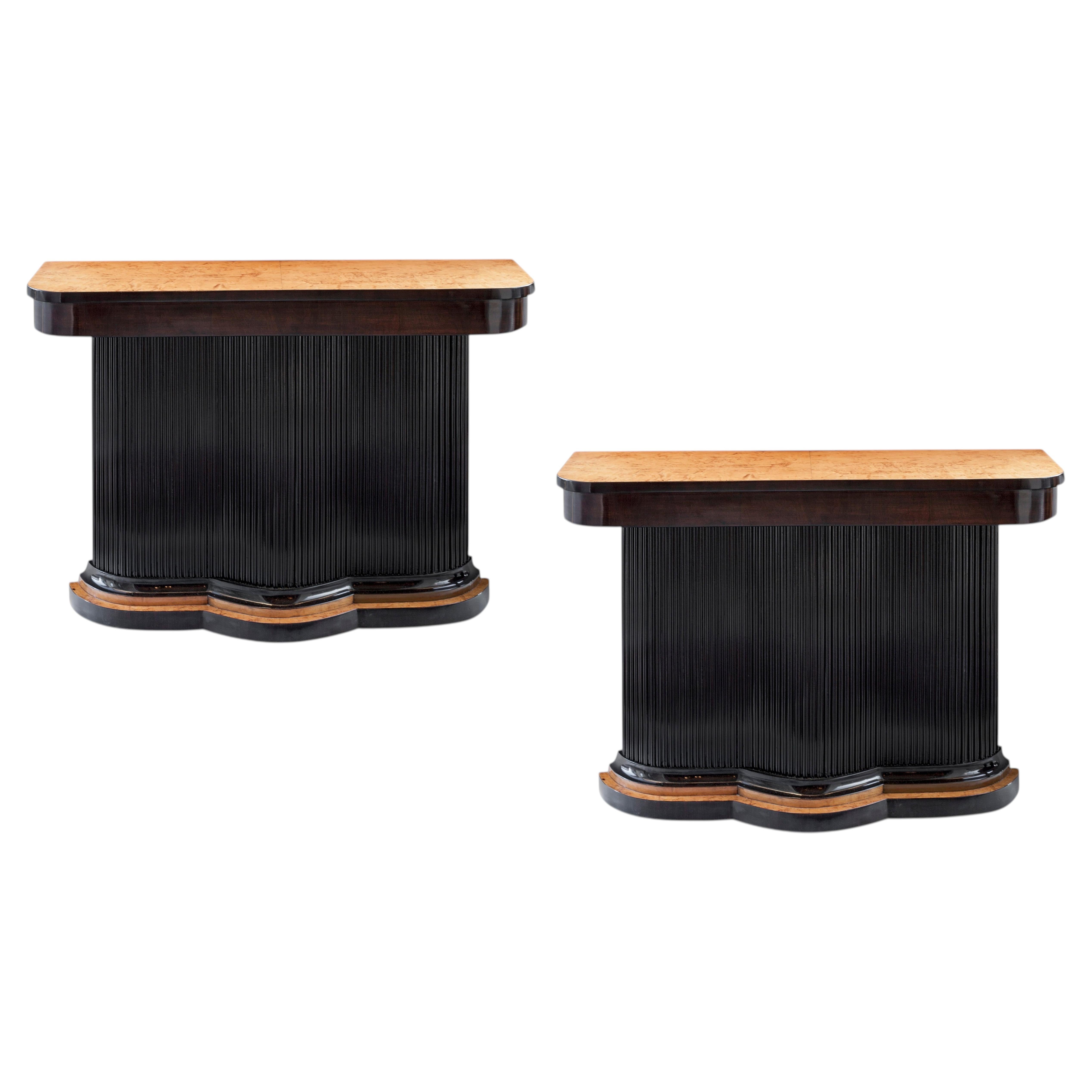 A pair of Art Deco Console in Wood France, 1920 For Sale