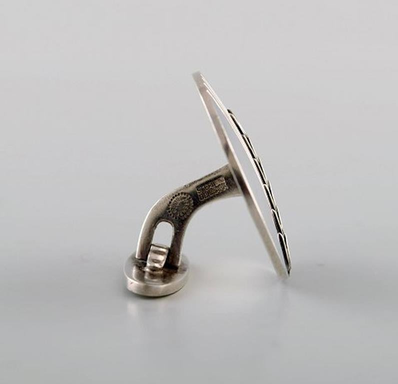Men's Pair of Art Deco Cufflinks in Silver by Georg Jensen