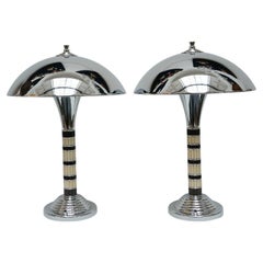 Pair of Art Deco Dome Lamps