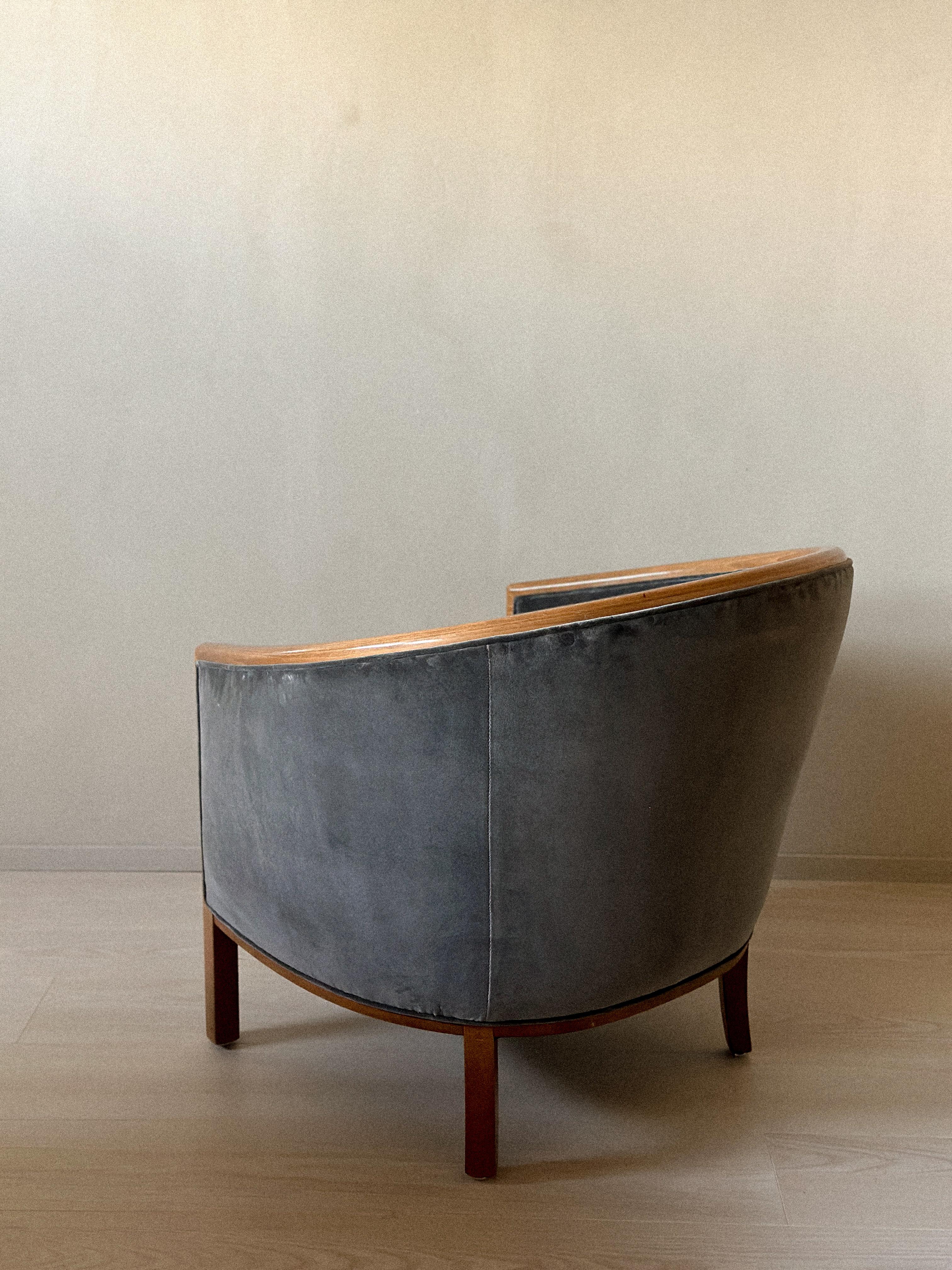 Paire de chaises Œuf Art déco en velours, Scandinavie, vers les années 1960 en vente 5