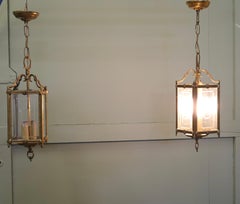 A Pair of Art Deco French Hanging Lanterns  This is a lovely pair of hall lights