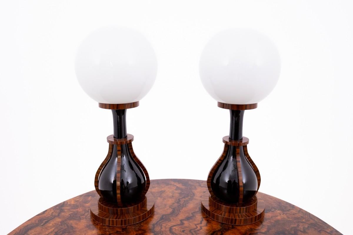 Milieu du XXe siècle Paire de lampes Art Déco, Pologne, années 1950. en vente