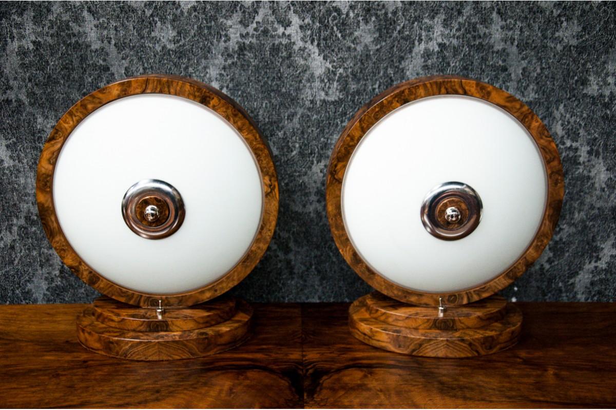 Pair of Art Deco Lamps, Poland, 1950s For Sale 1