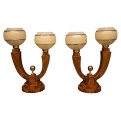 A pair of Art Deco lamps, Poland, 1950s.