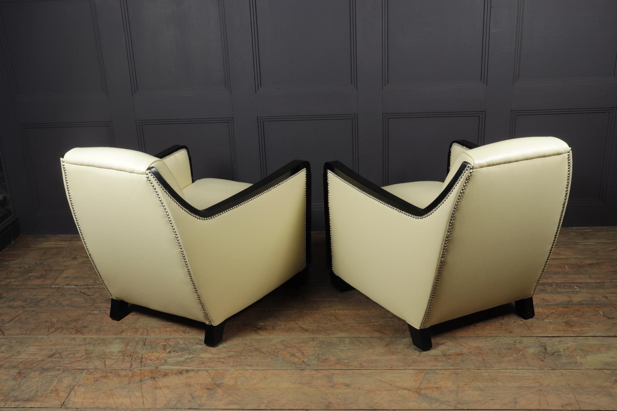 Pair of Art Deco Leather Armchairs 3