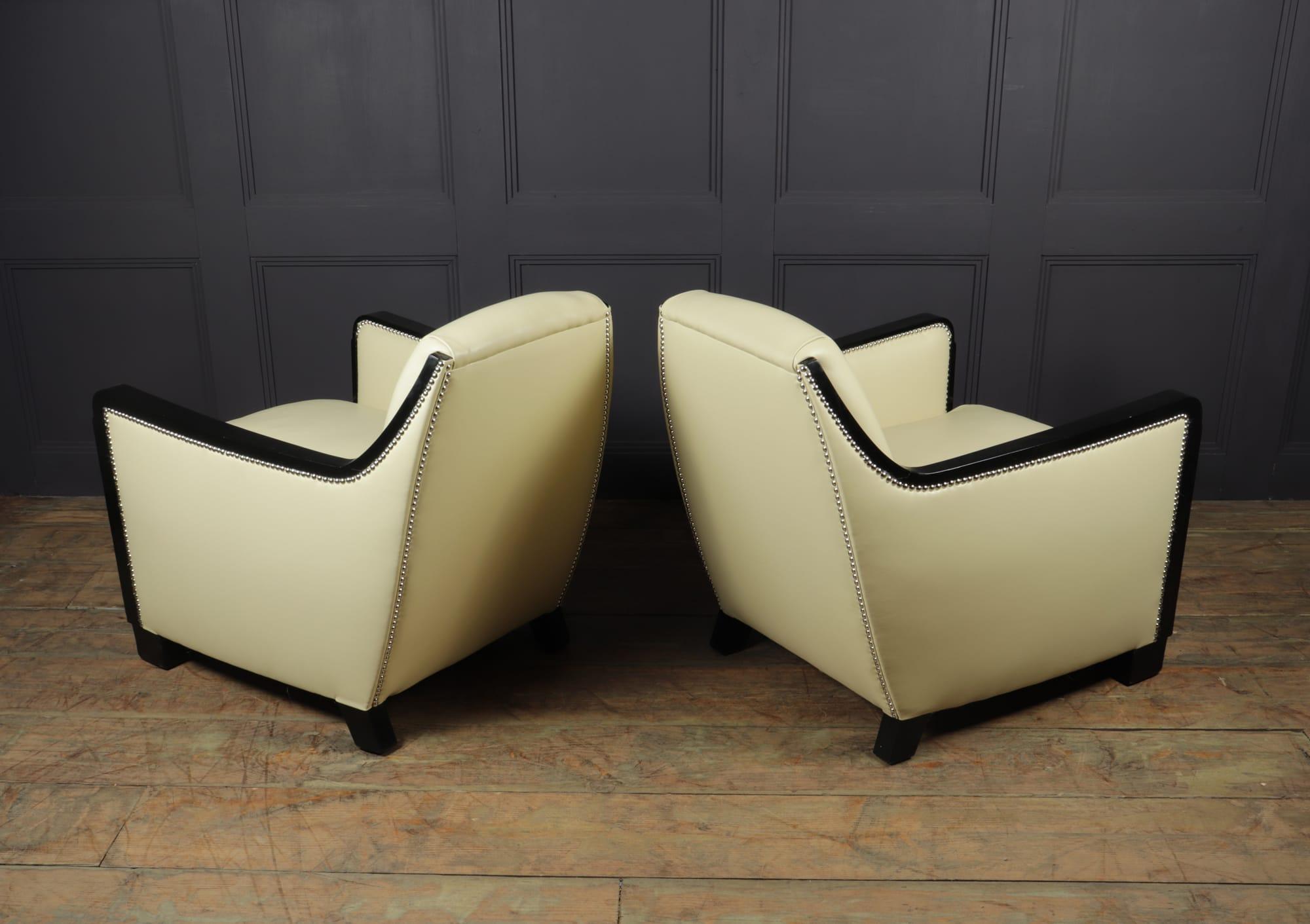 Pair of Art Deco Leather Armchairs 4