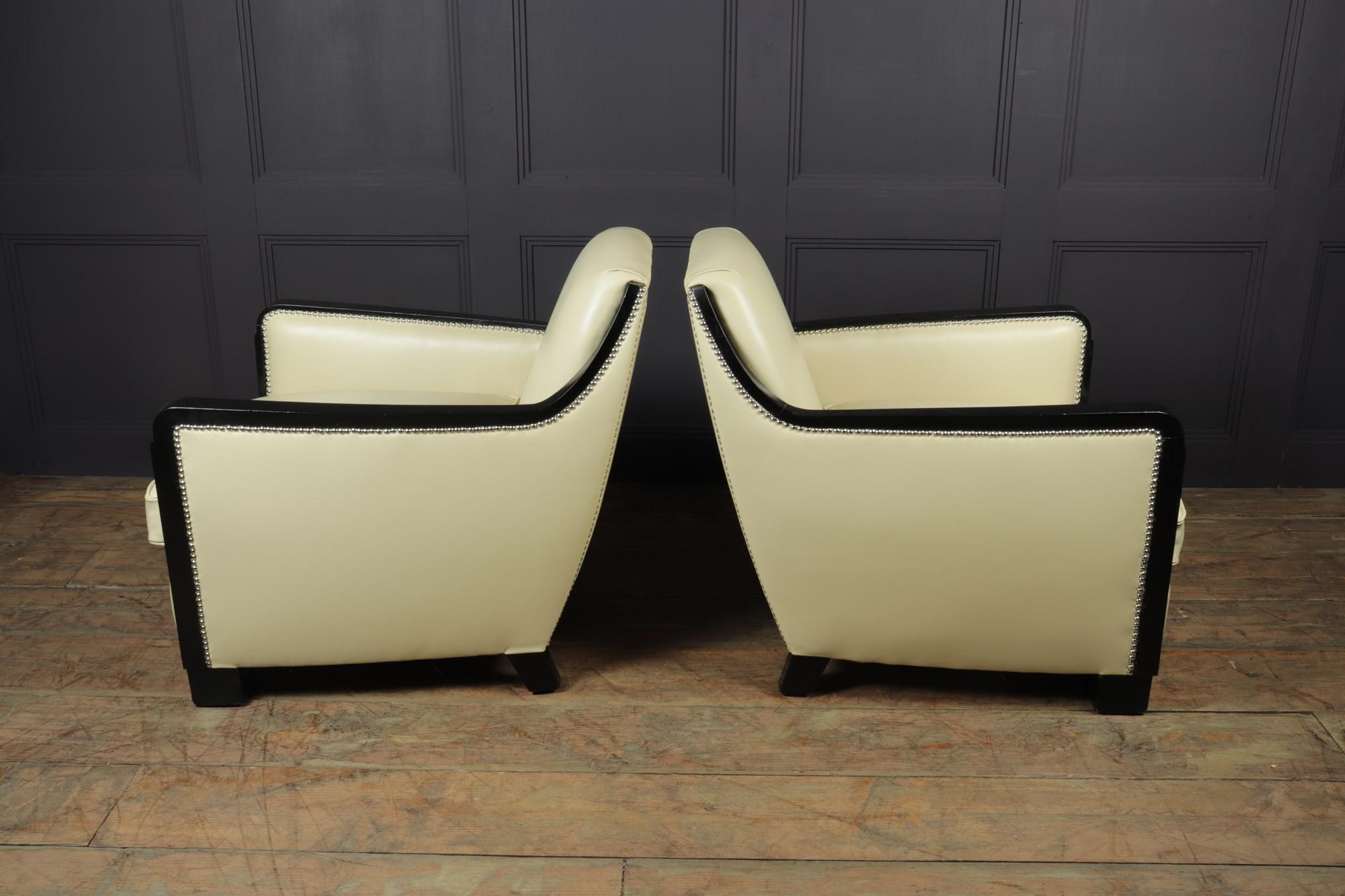 Pair of Art Deco Leather Armchairs 5