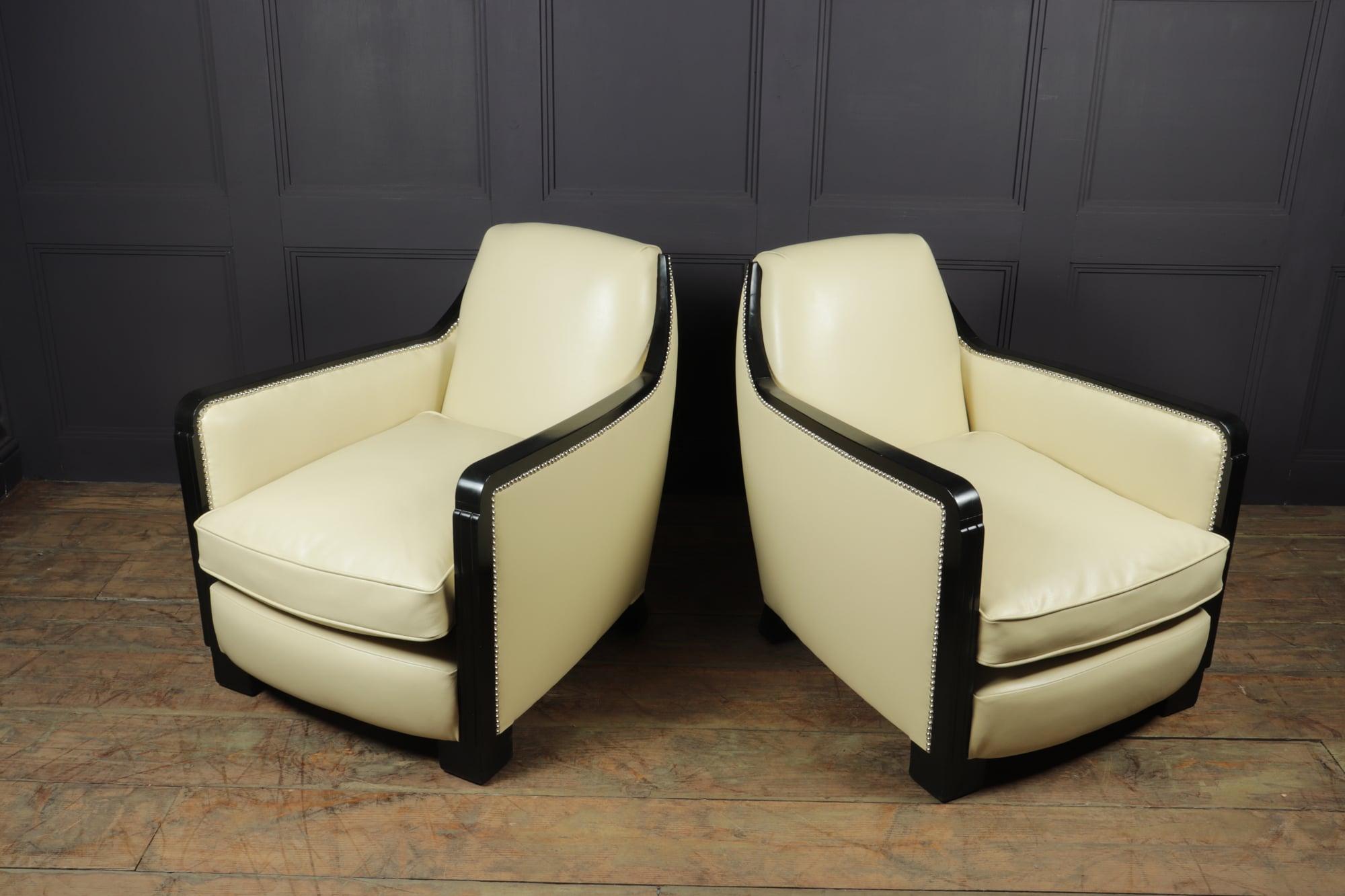 Pair of Art Deco Leather Armchairs 6