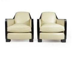 Pair of Art Deco Leather Armchairs