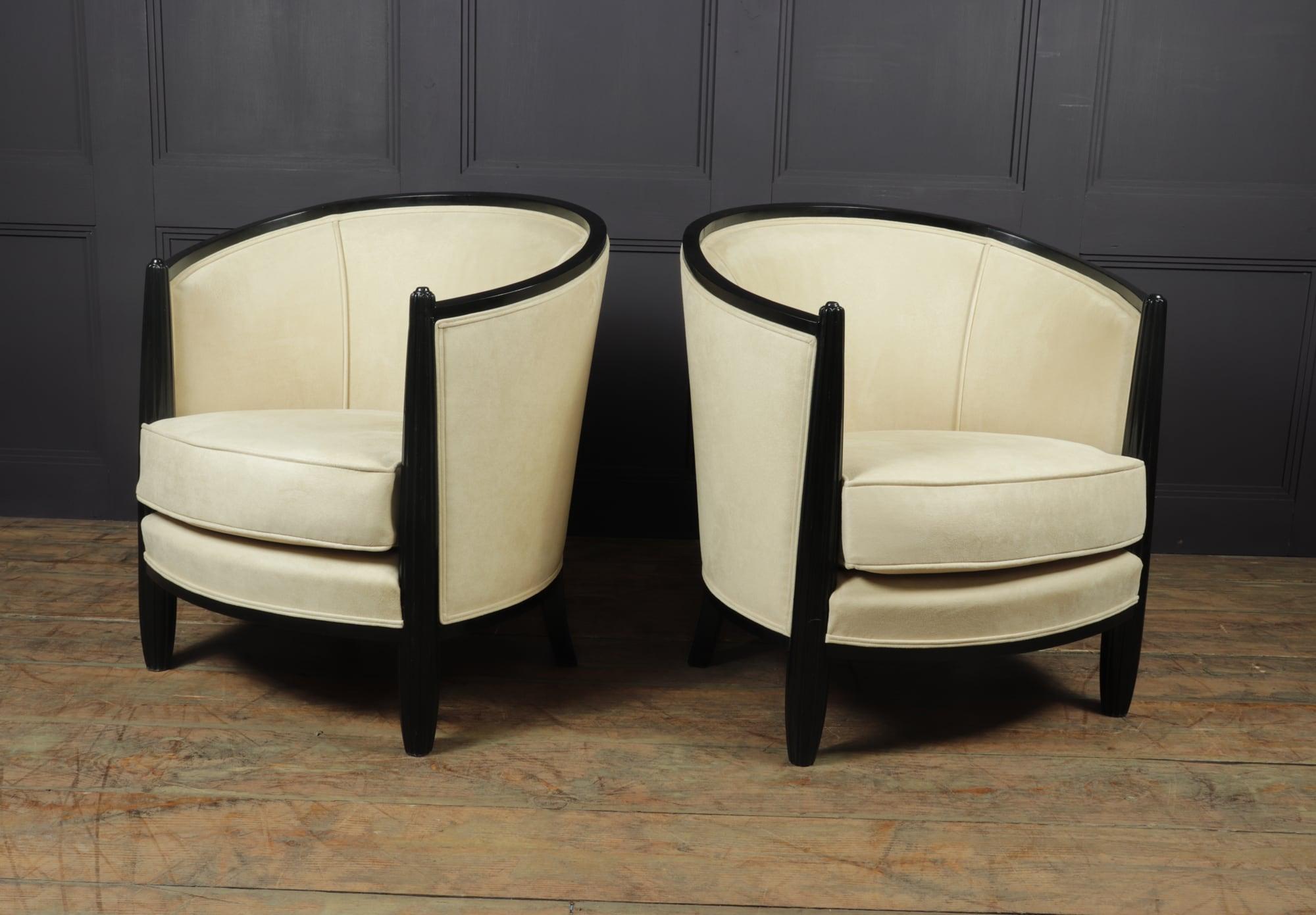 Pair of Art Deco Lounge Armchairs by Paul Follot 6