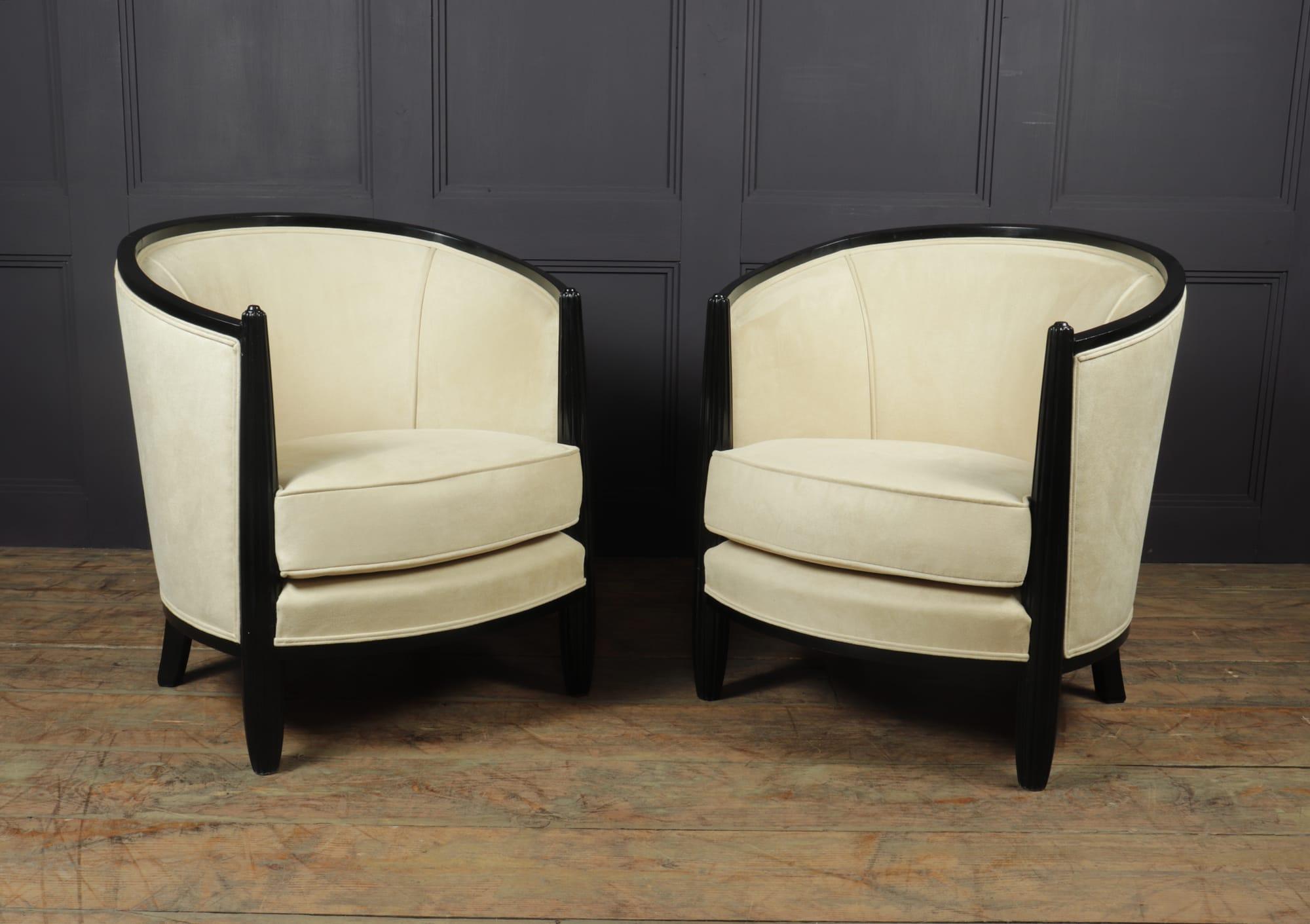 Pair of Art Deco Lounge Armchairs by Paul Follot 7