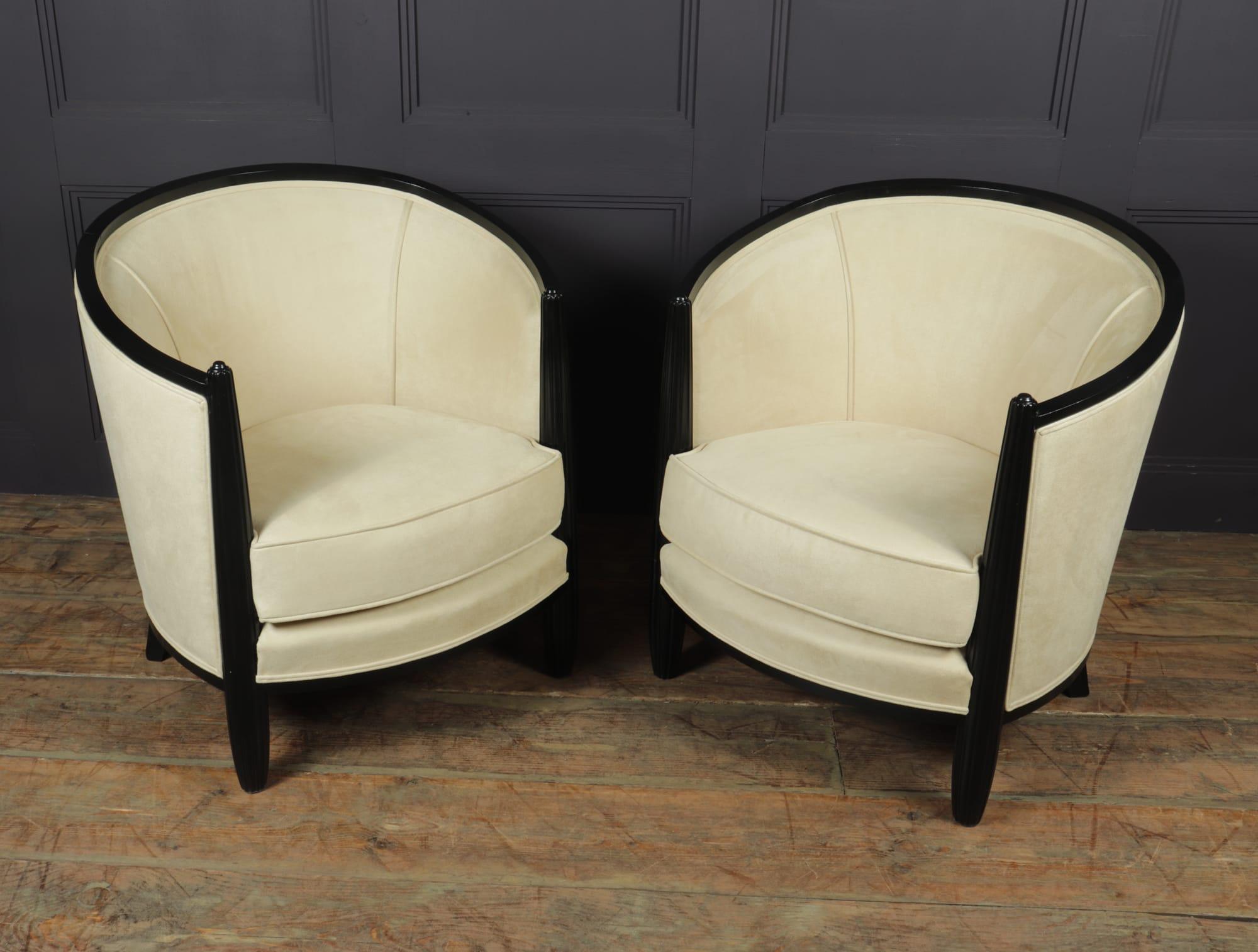 Pair of Art Deco Lounge Armchairs by Paul Follot 2