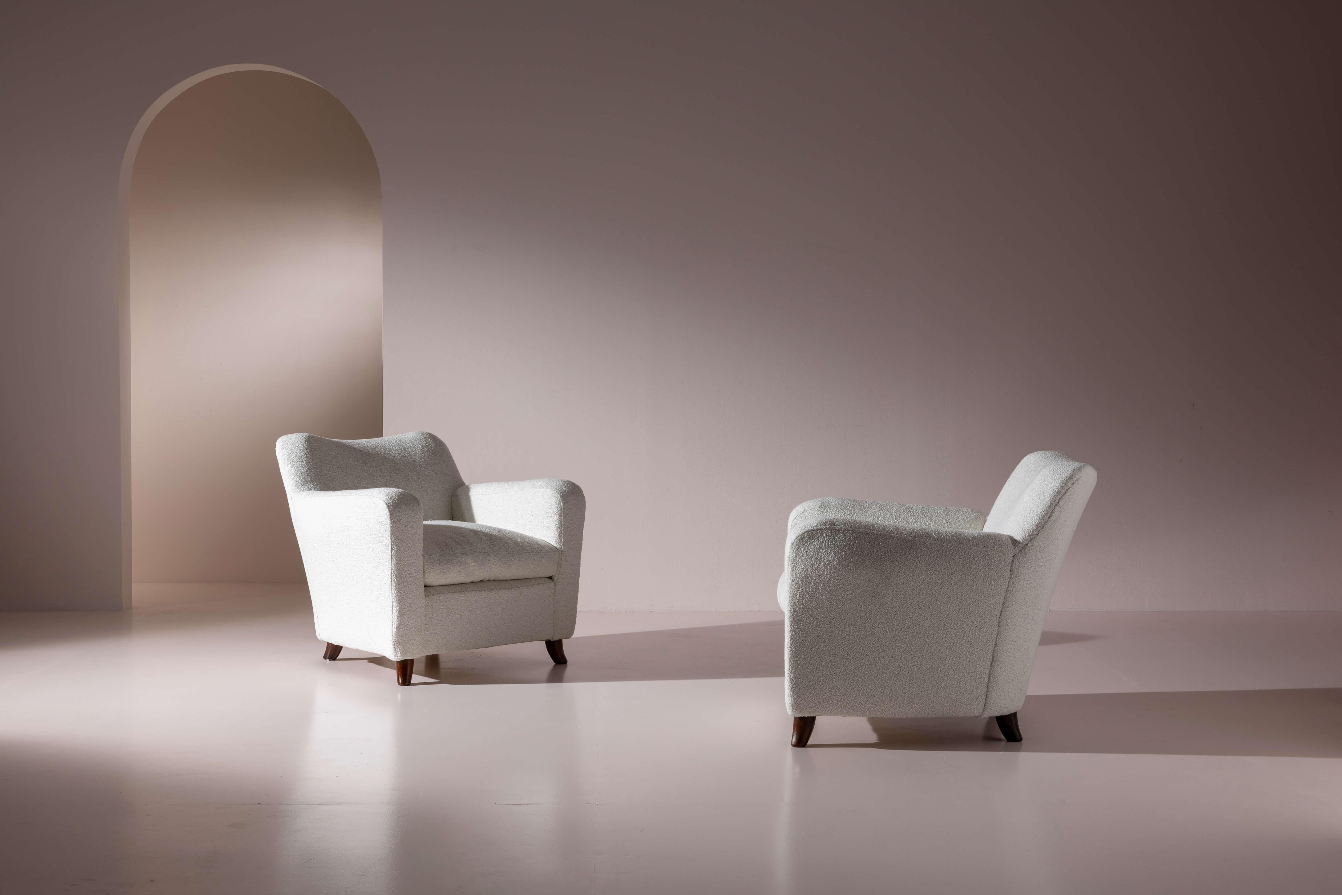 italien Paire de chaises longues Art déco dans le style de Guglielmo Ulrich, Italie, années 1940 en vente
