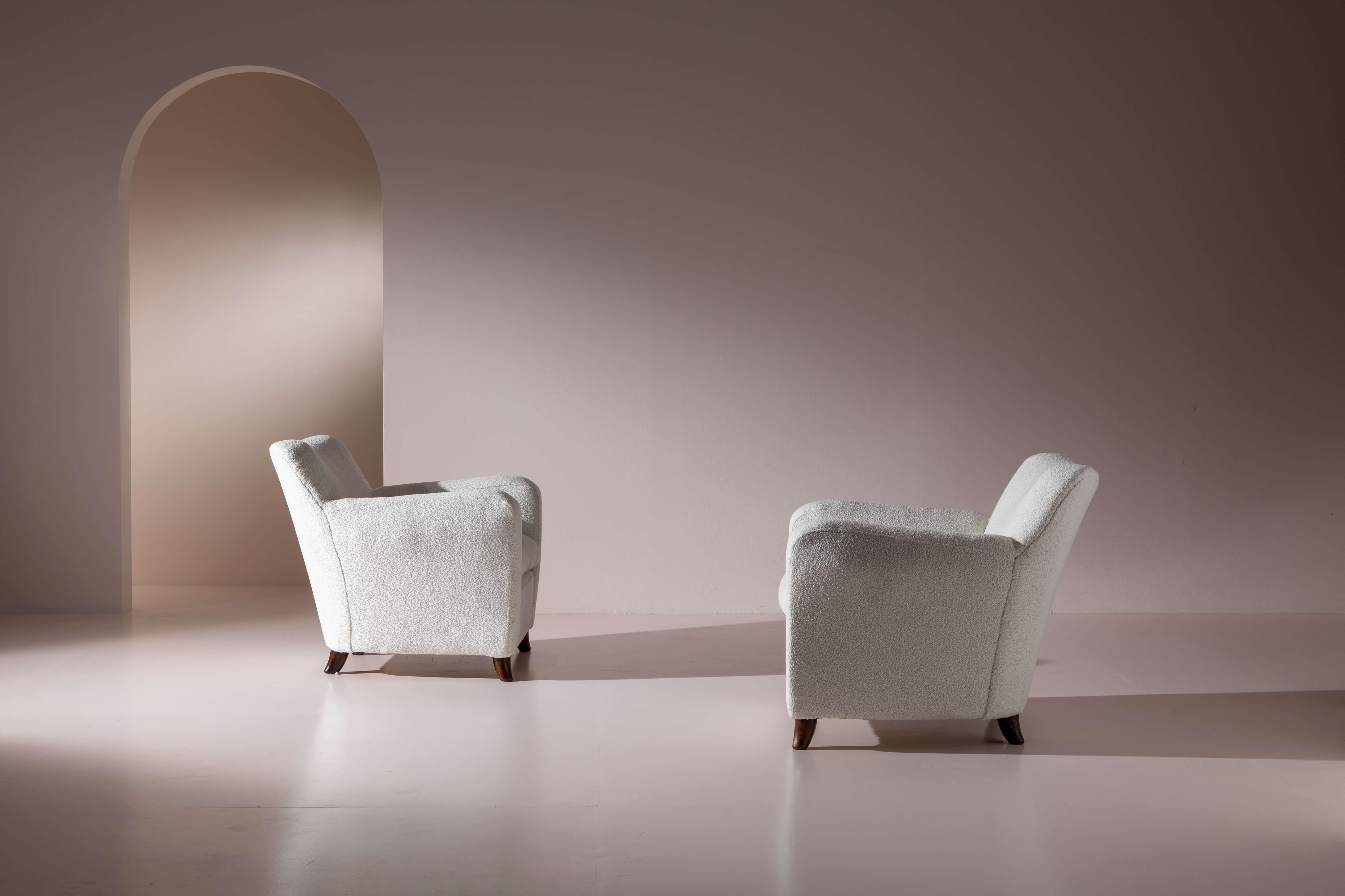 Paire de chaises longues Art déco dans le style de Guglielmo Ulrich, Italie, années 1940 Bon état - En vente à Chiavari, Liguria