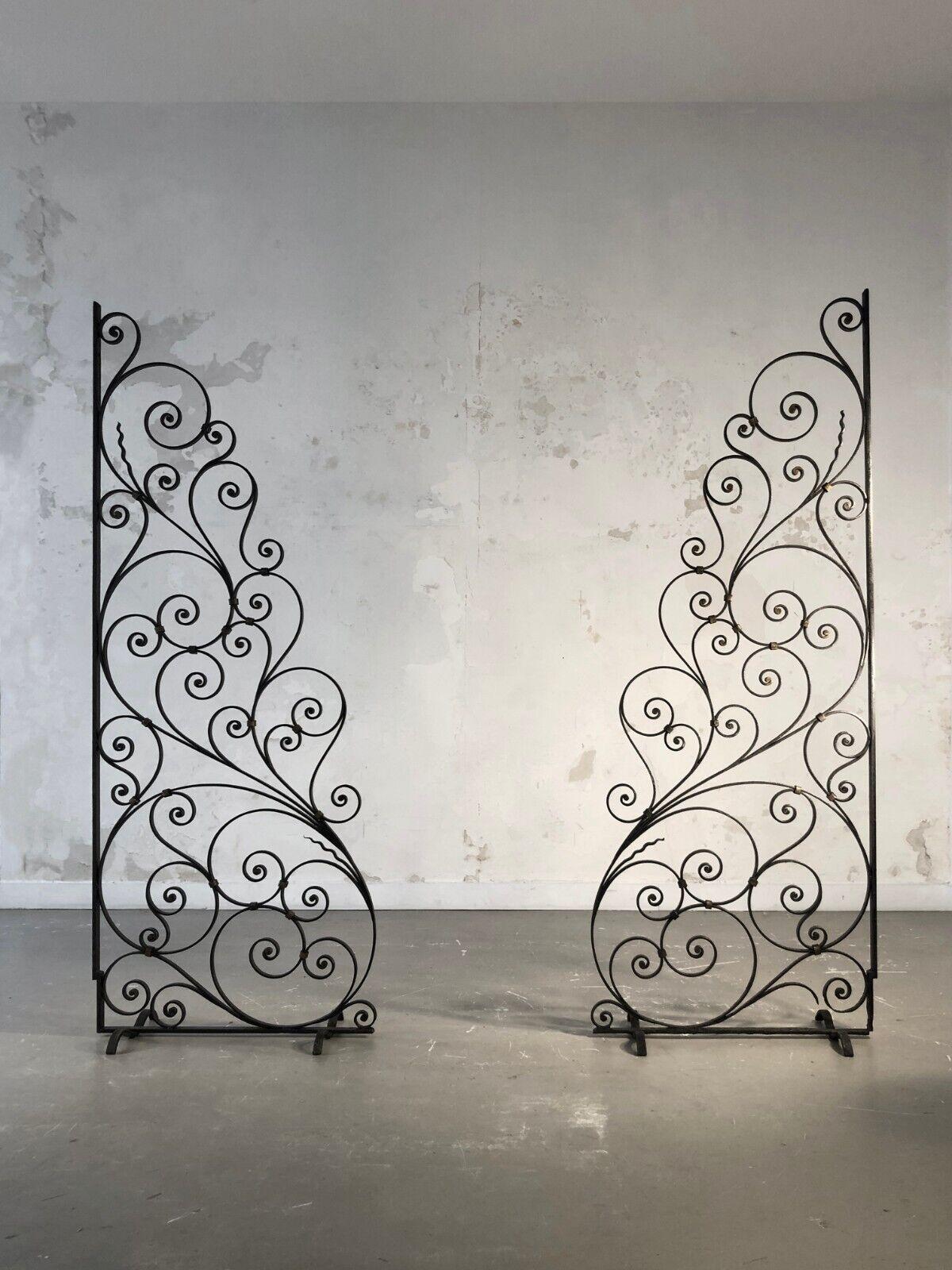 A pair of ART-DECO NEO-CLASSICAL Wrough Iron CLAUSTRAS ROOM DIVIDERS France 1930 For Sale 5