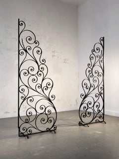 A pair of ART-DECO NEO-CLASSICAL Wrough Iron CLAUSTRAS ROOM DIVIDERS France 1930